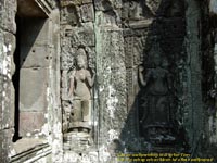 アンコールトム( Angkor Tom )にある壁画　撮影場所：シェムリアップ、カンボジア