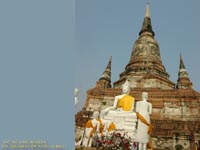 ワット・ヤイ・チャイ・モンコン(WAT YAI CHAI MONGKON)にある72mの仏塔　撮影場所：アユタヤ、タイ
